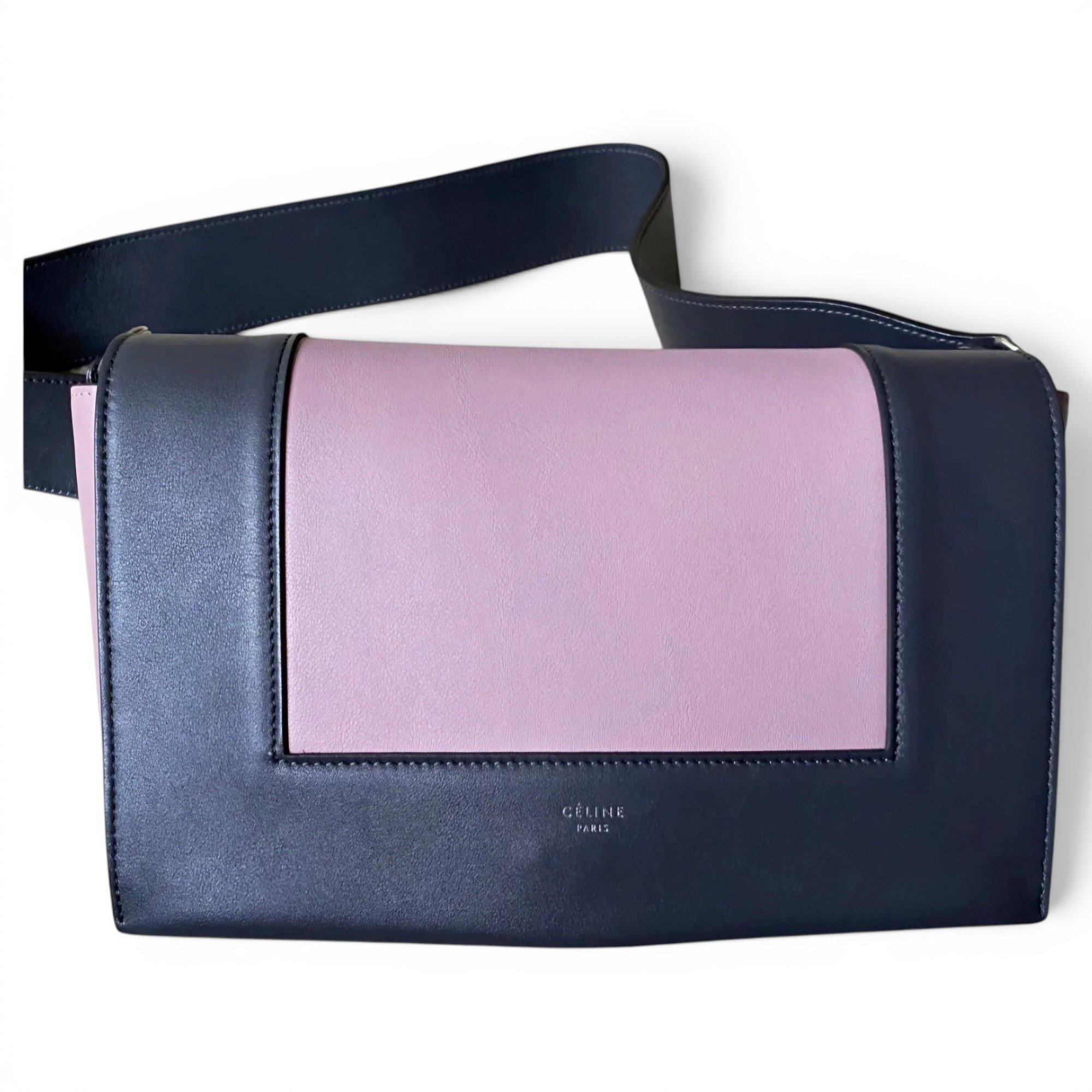 Frame leather handbag