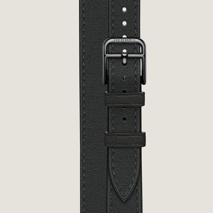 Noir 애플 워치 에르메스 스트랩, Attelage 더블 투어 41mm