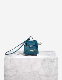 Hermes Kelly Doll Bag Charm Tadelakt Blue Izmir / Jaune Bourgeon / Blue Brume / Vert Bosphore