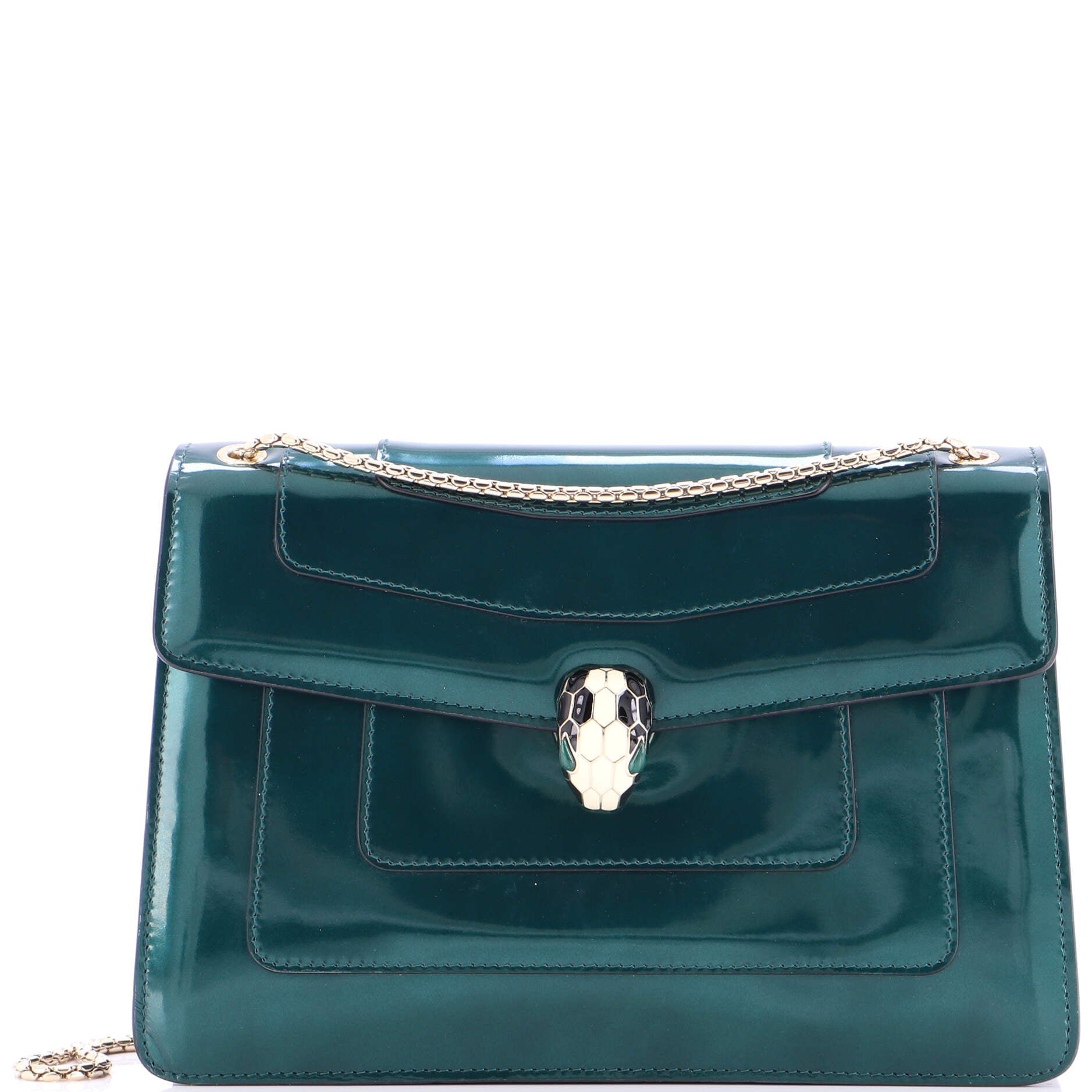 Bvlgari Serpenti Forever Shoulder Bag Patent Medium