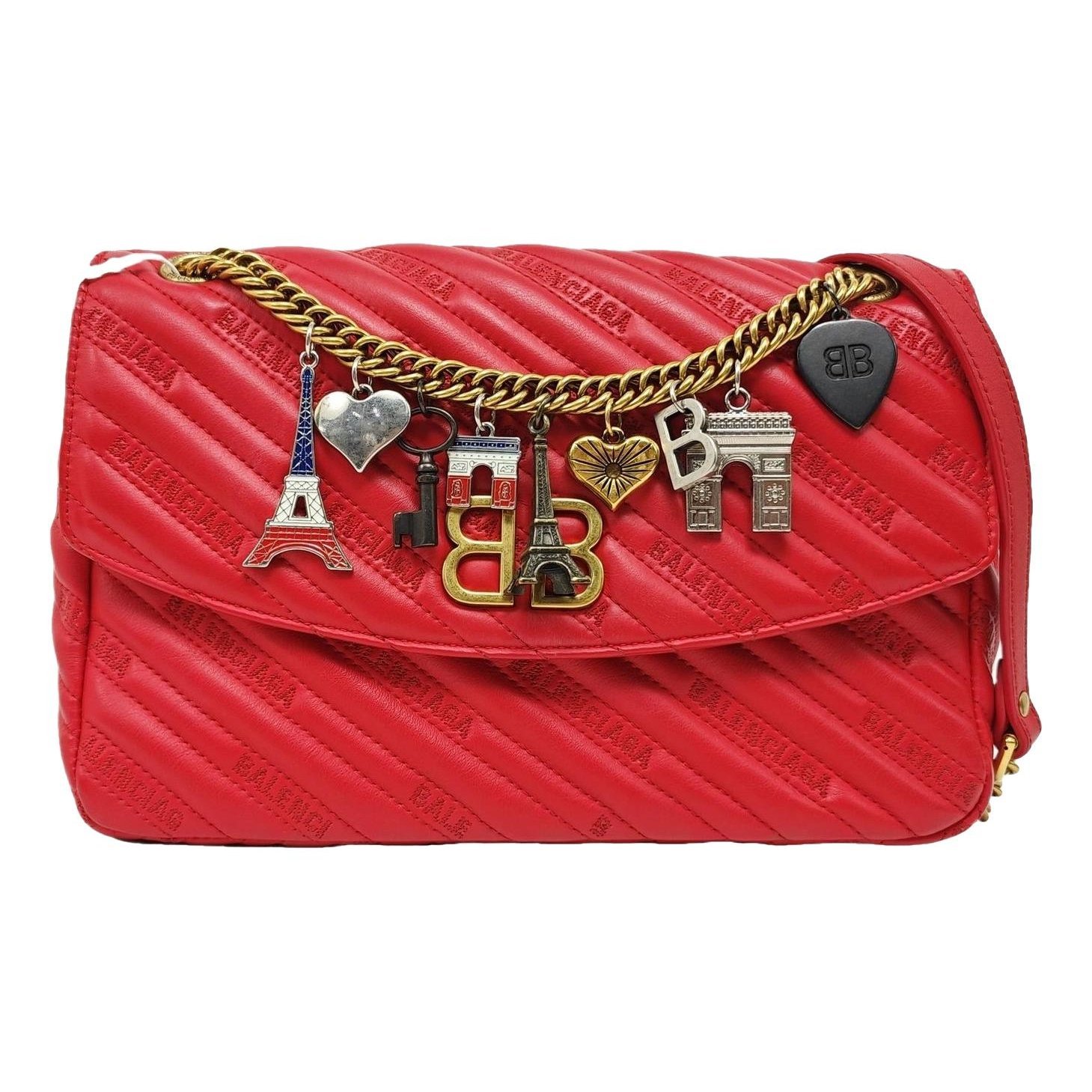 BB chain leather handbag