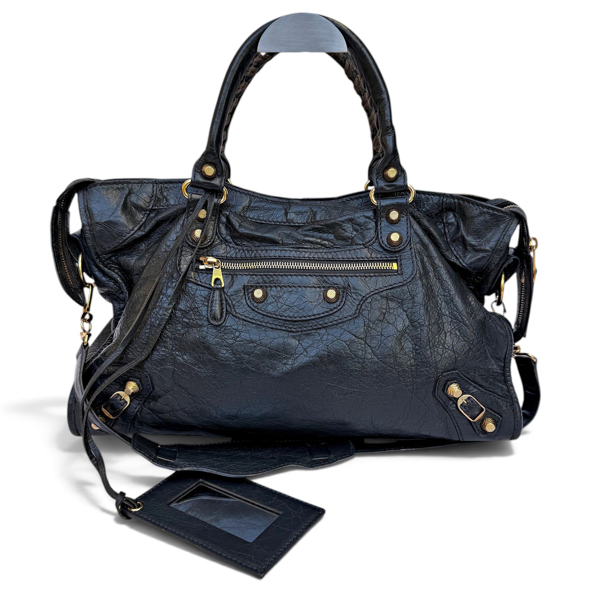 City leather handbag