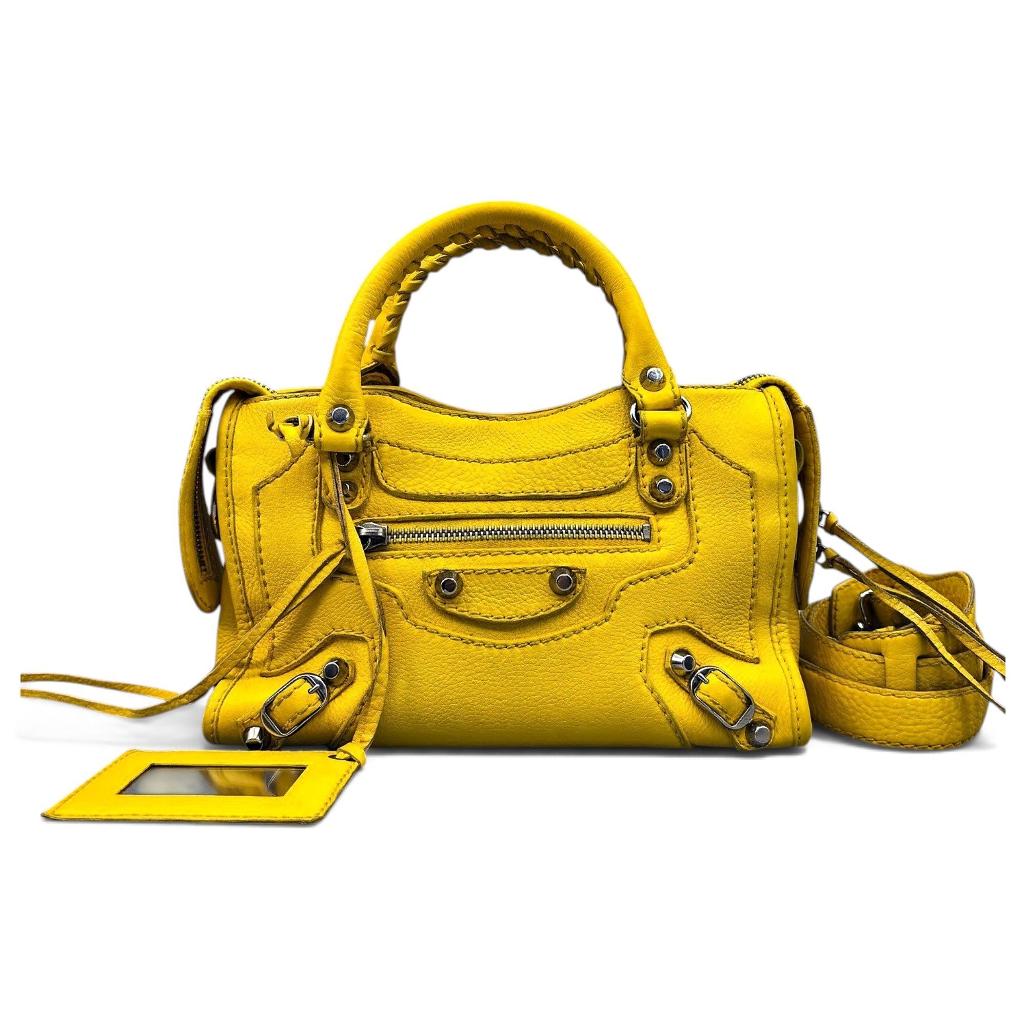 City leather handbag