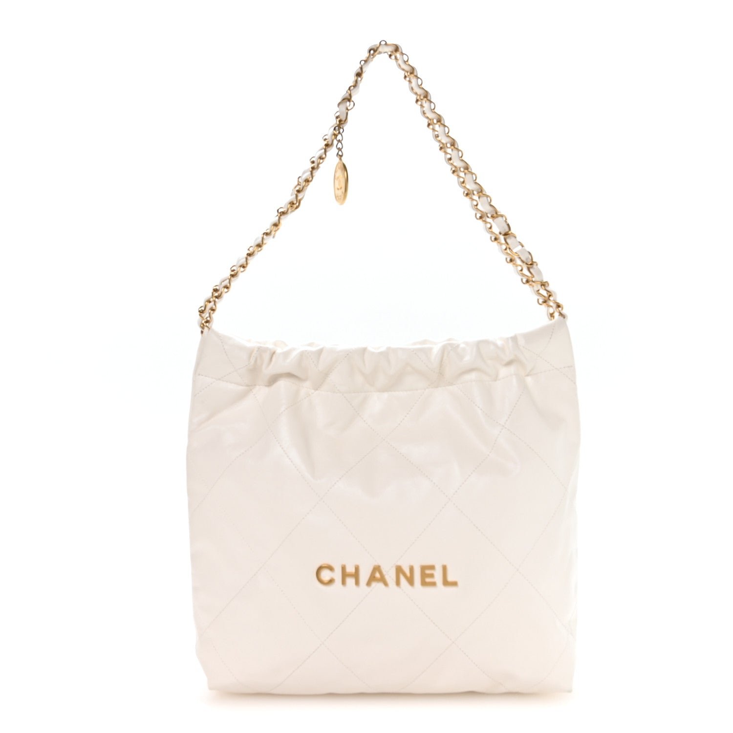 Chanel Shiny Calfskin Quilted Small Chanel 22 White