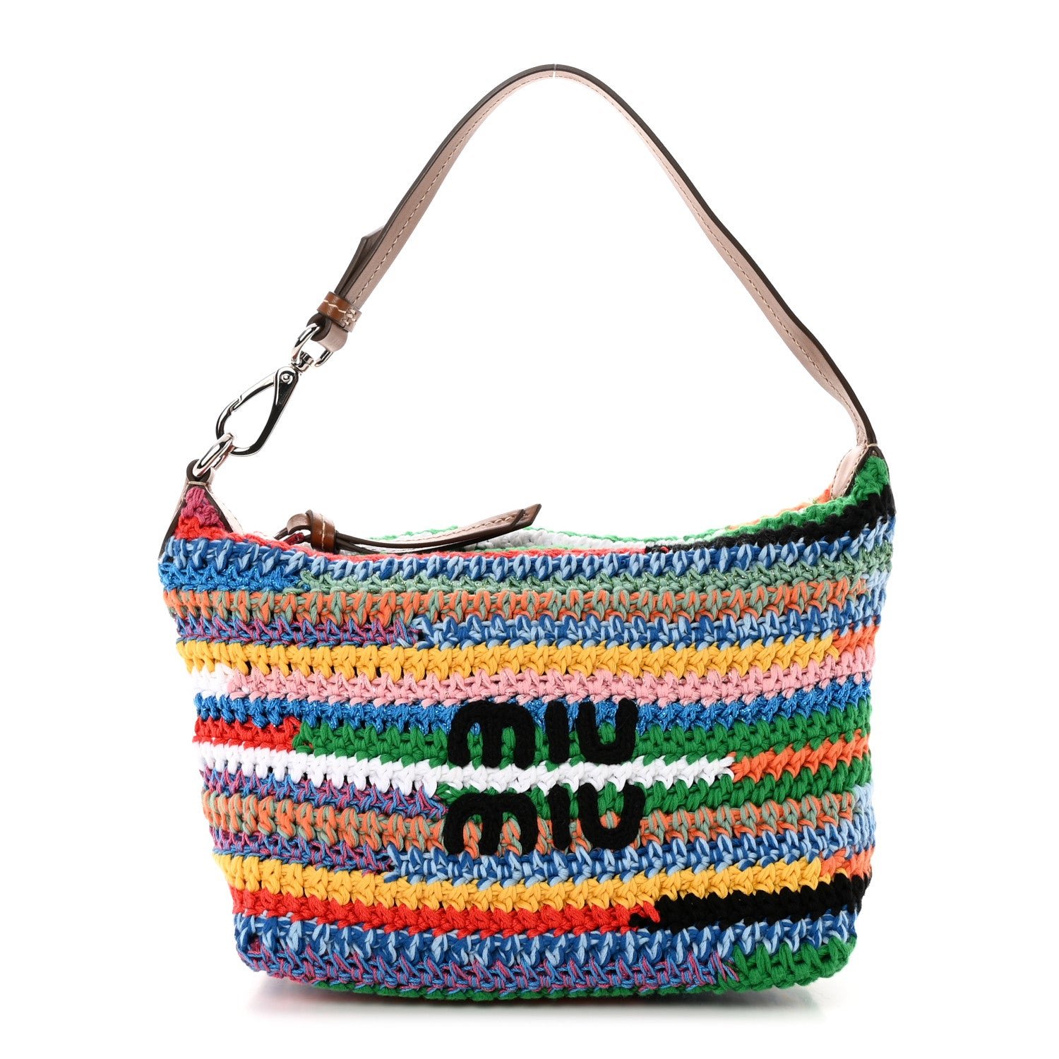 Miu Miu Fabric Crochet Pouch Multicolor