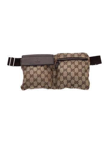 GG Canvas Double Pocket Belt Bag Medium