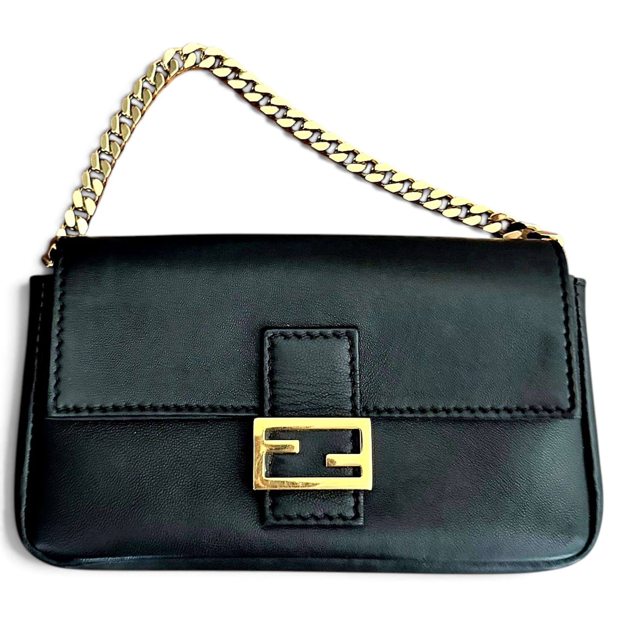 Baguette Chain leather handbag