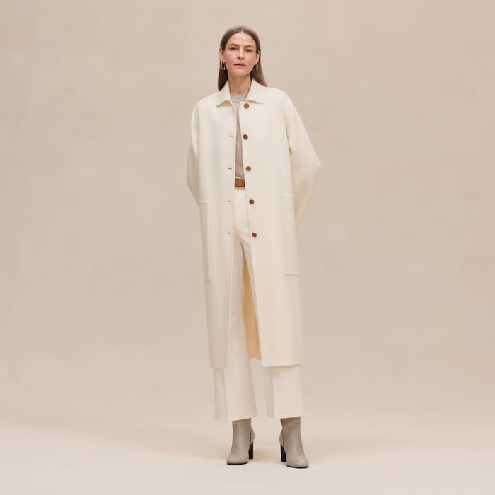 Blanc Naturel Cashmere Wrap Coat
