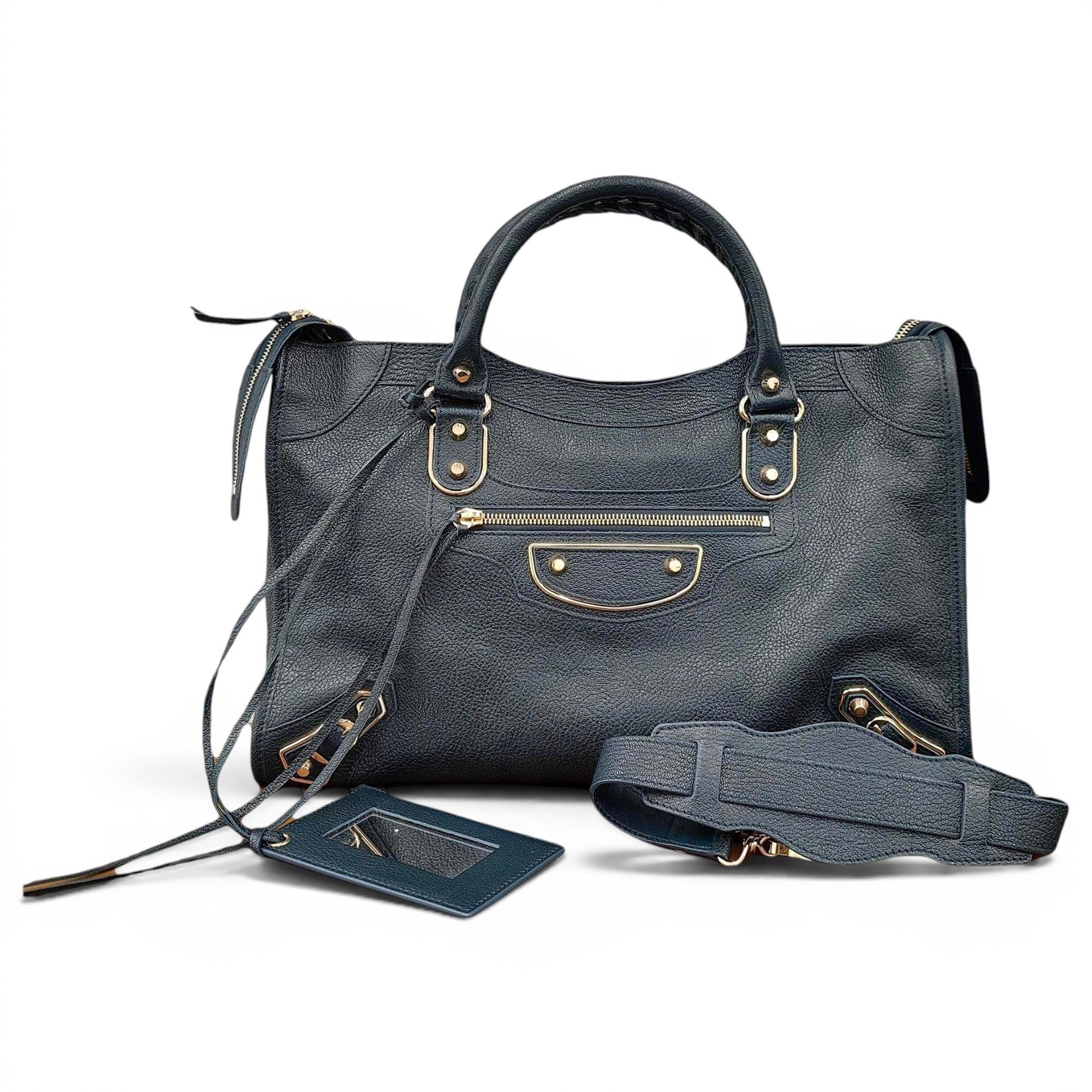 City leather handbag