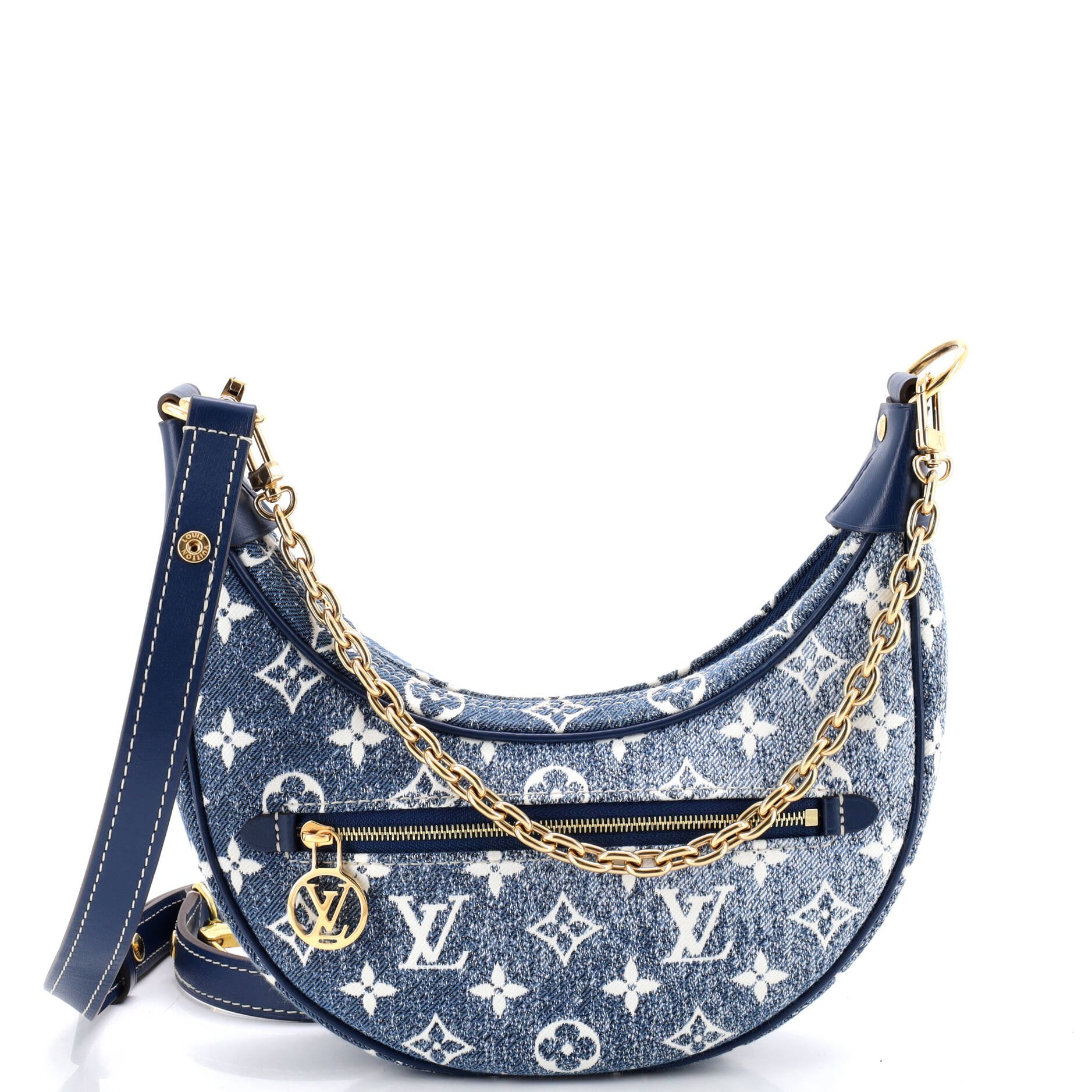 Loop Handbag Monogram Jacquard Denim