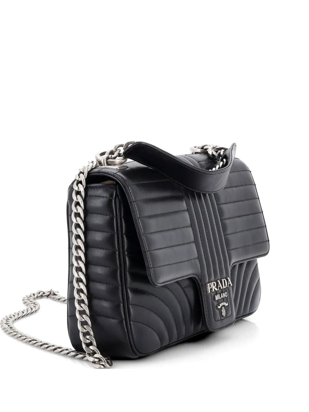 Chain Flap Diagramme Quilted Leather Large shoulder bag
