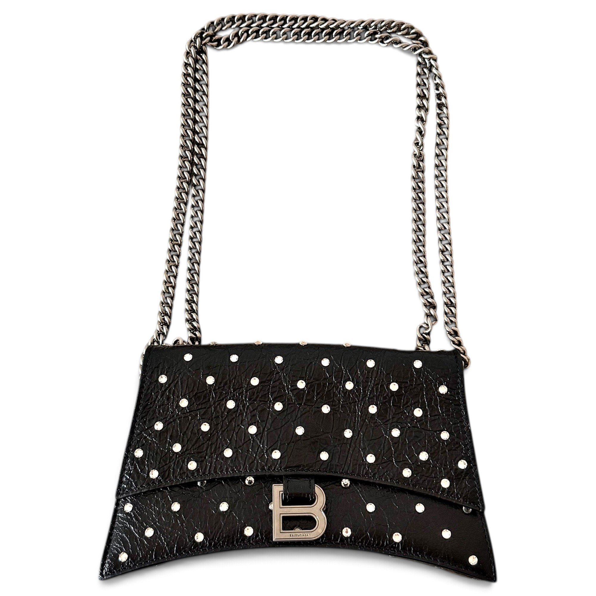 Crush leather handbag
