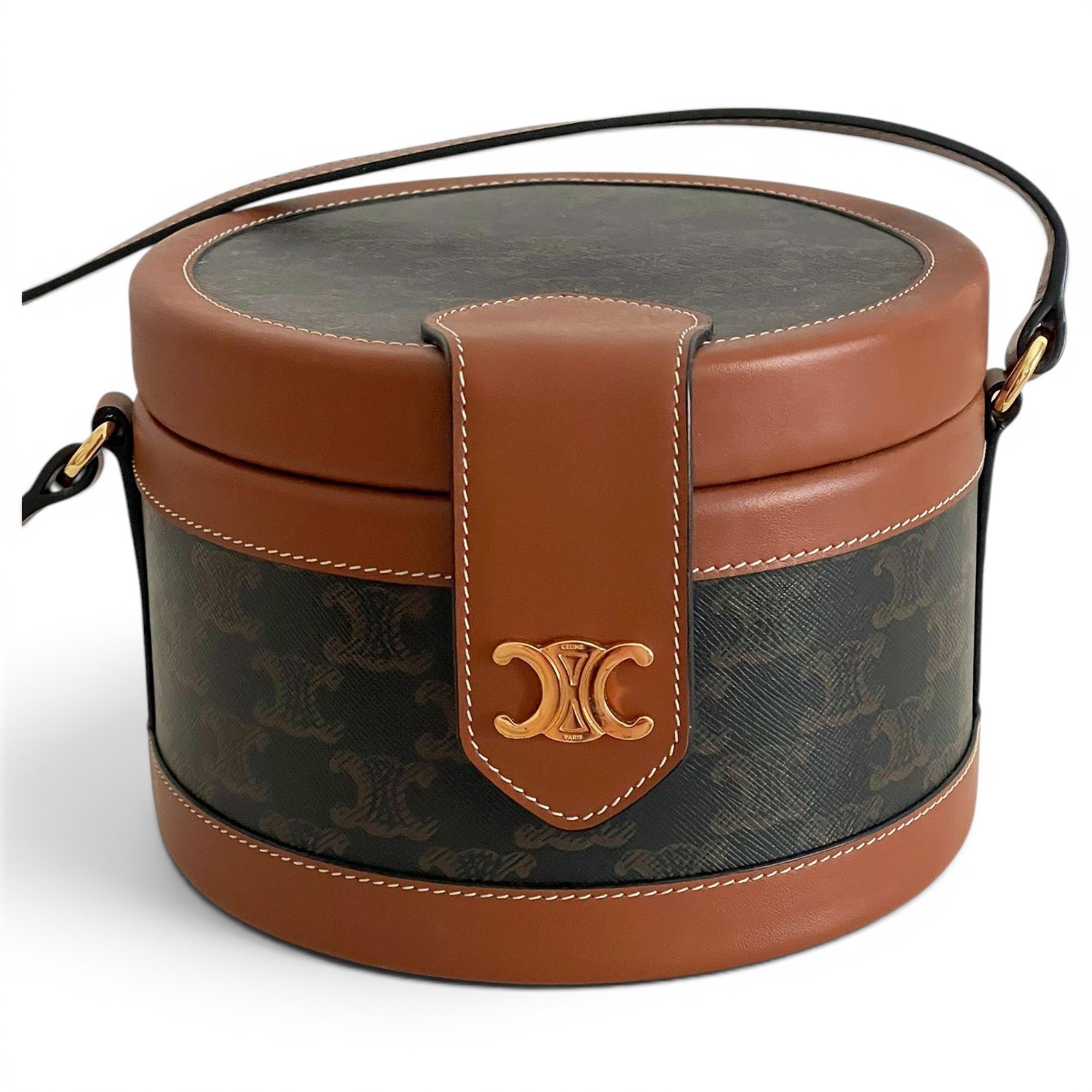 Tambour leather handbag