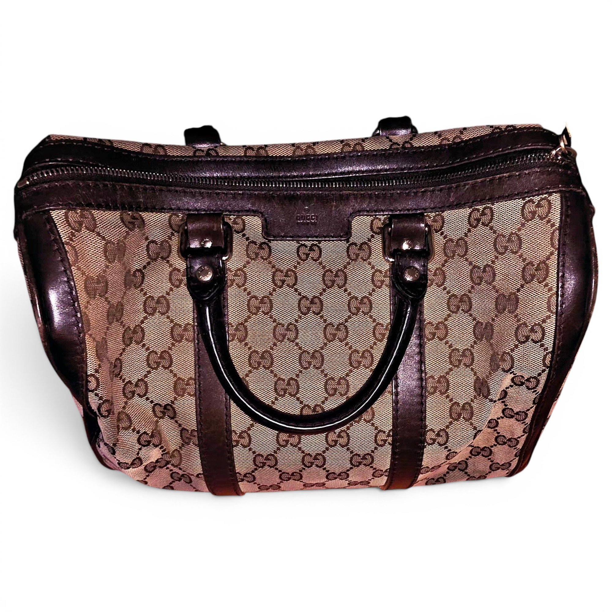 Boston leather bowling bag