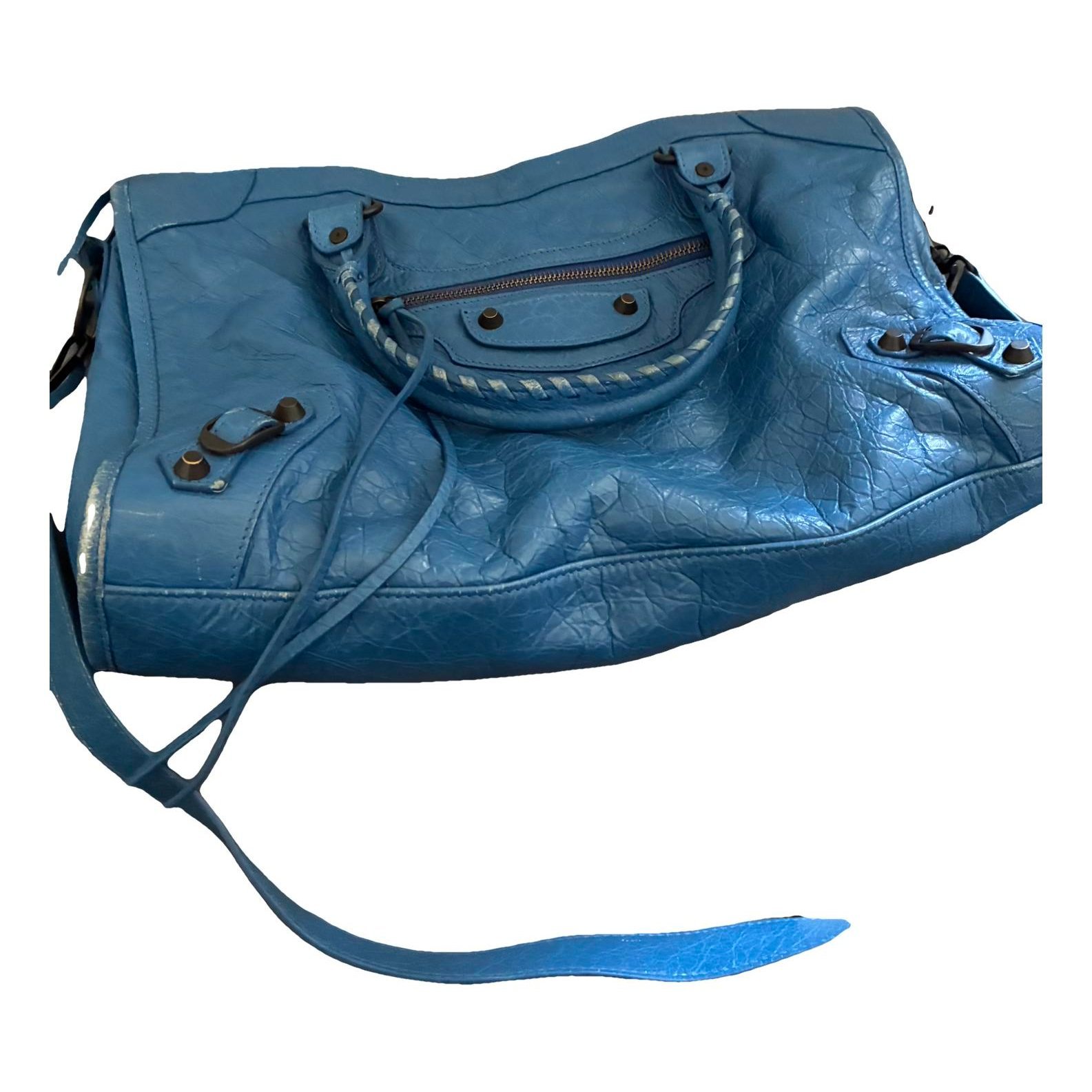 City leather handbag