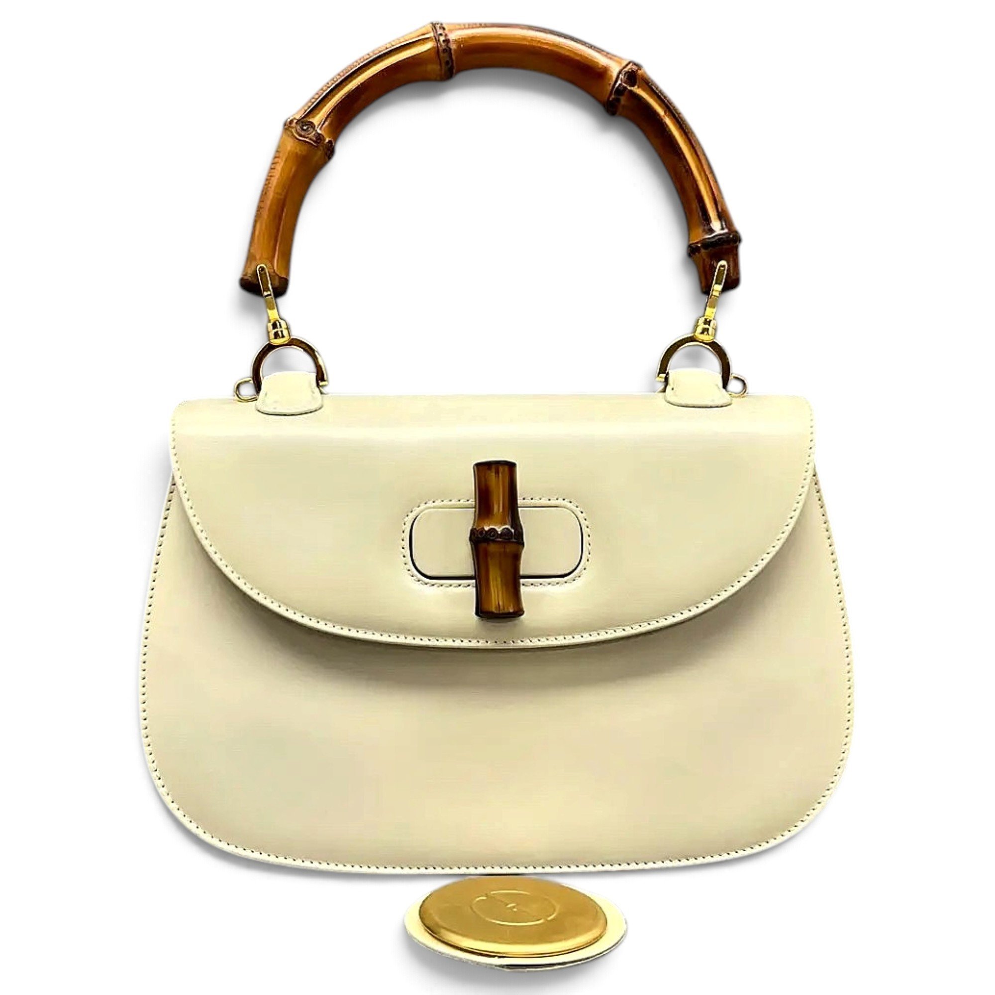 Convertible Bamboo Top Handle leather handbag