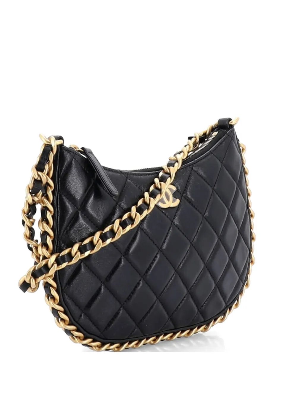 CC Chain Around Quilted Lambskin hobo bag