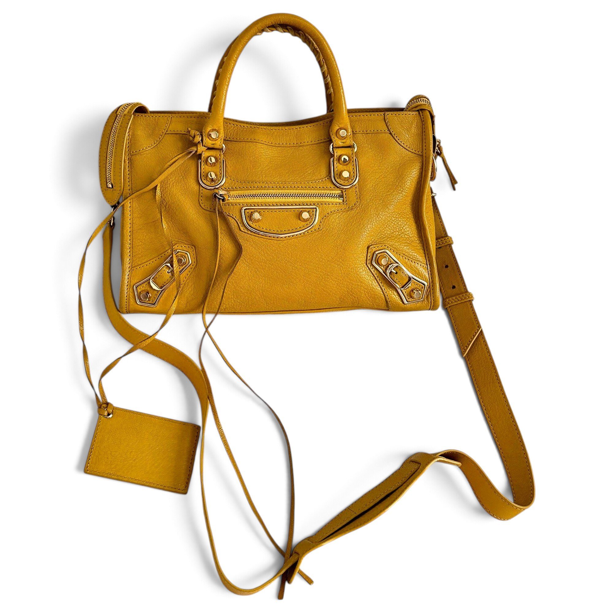 City leather handbag