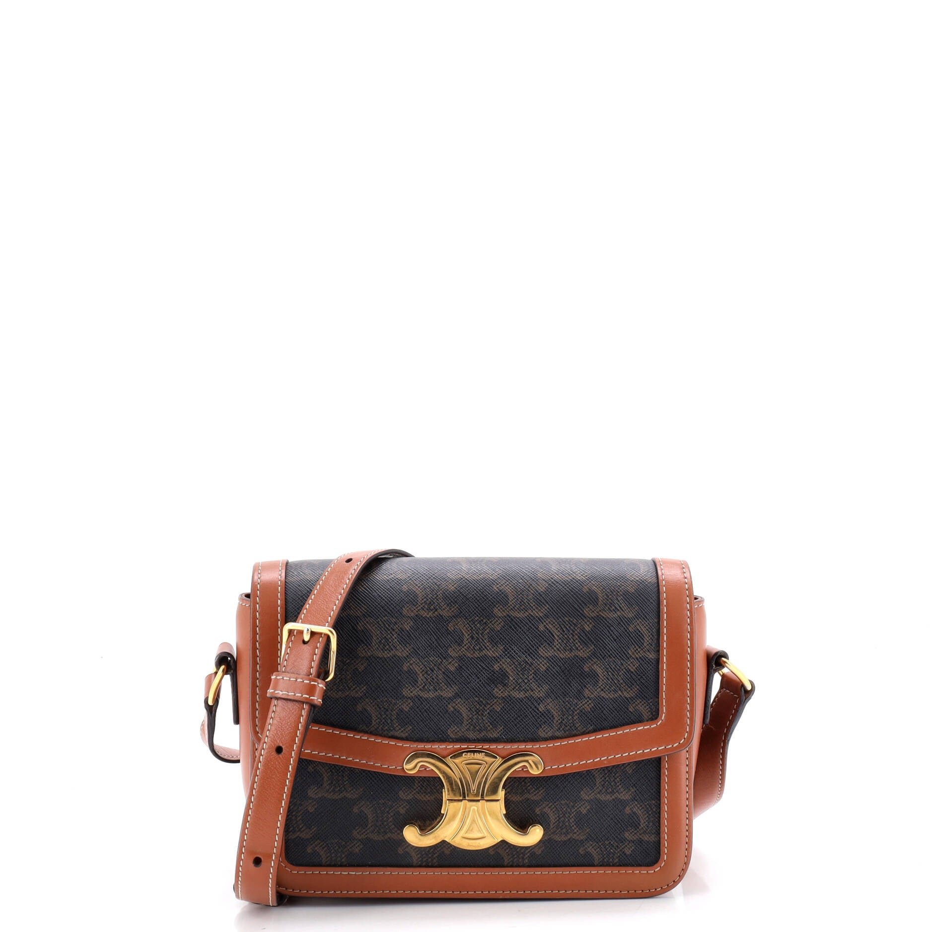 Celine Triomphe Shoulder Bag Triomphe Coated Canvas Teen