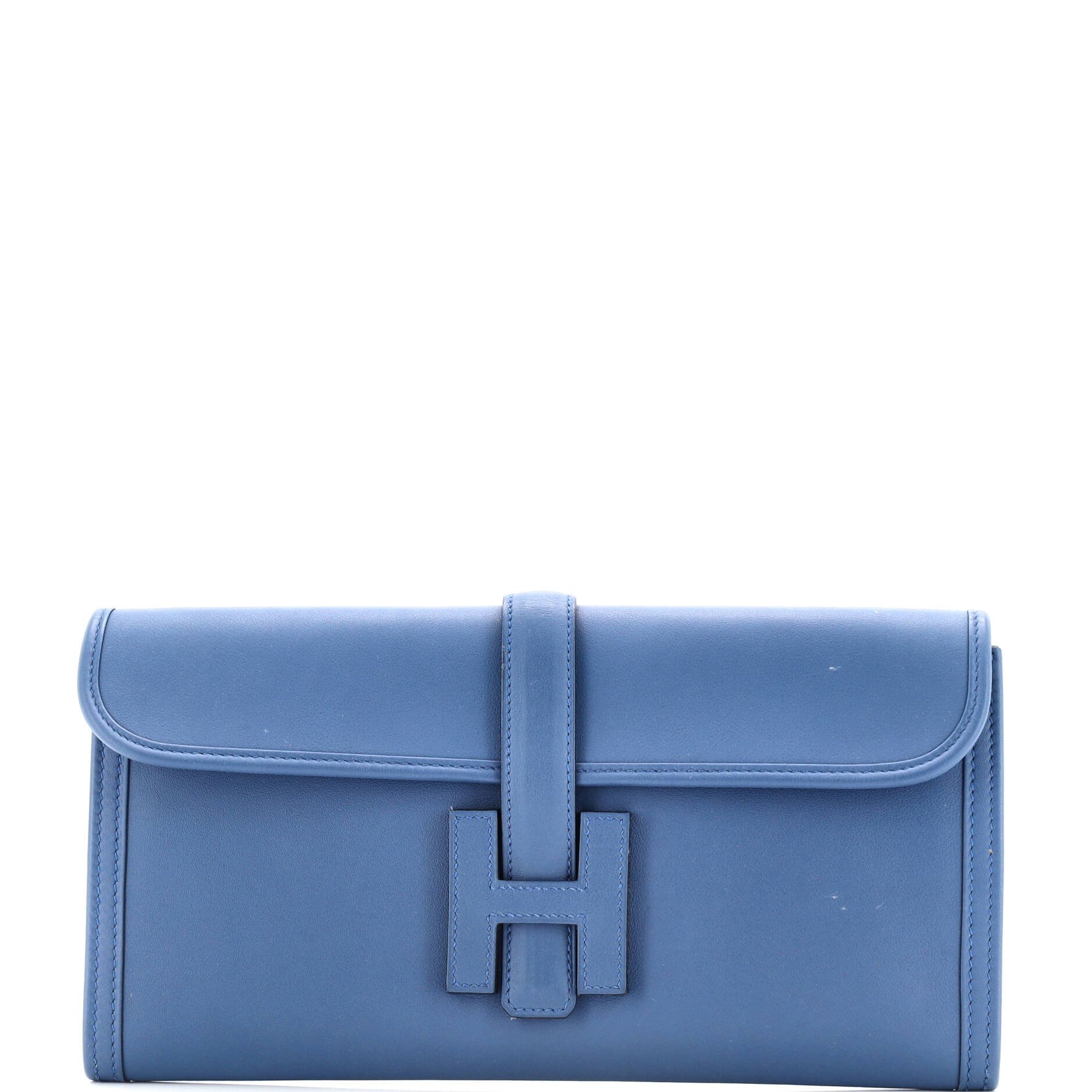 Hermes Jige Elan 29 Handbag Blue Jean Swift Leather 2016