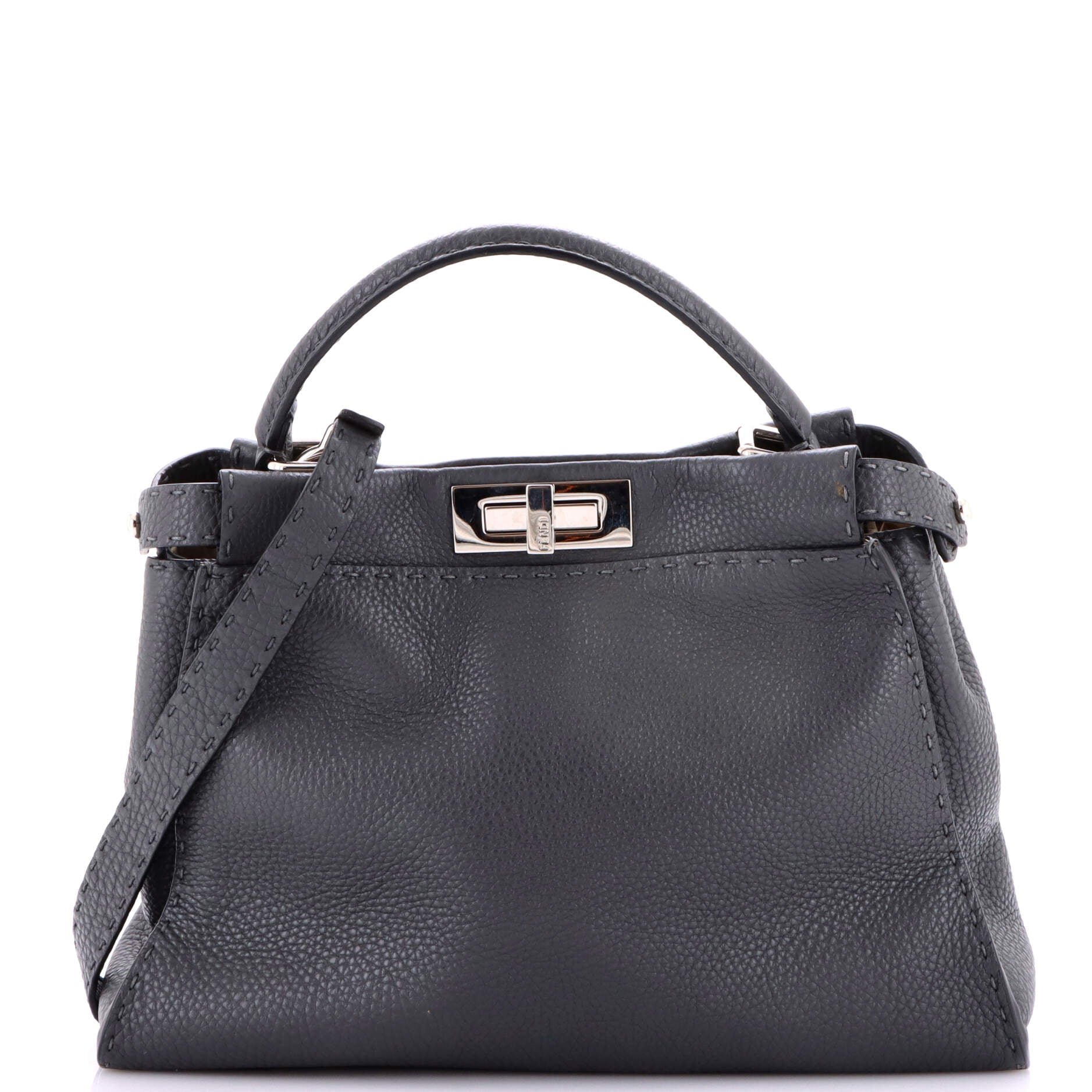 Fendi Selleria Peekaboo Bag Rigid Leather Regular