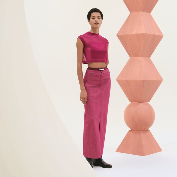 Rose Bougainvillier Long Skirt