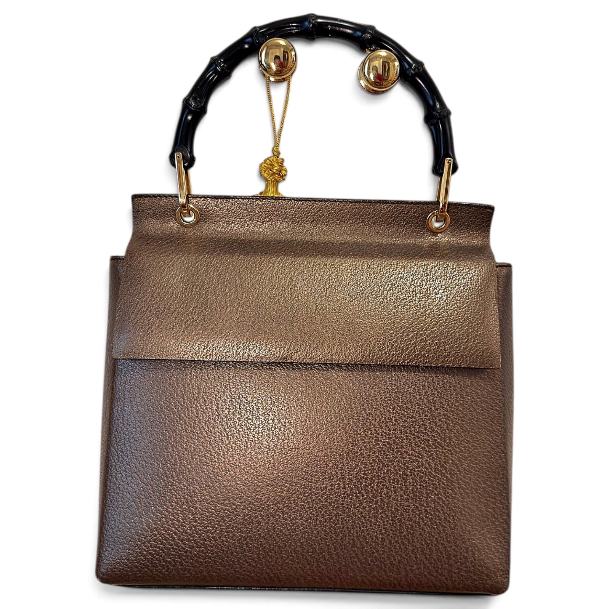 Bamboo leather handbag