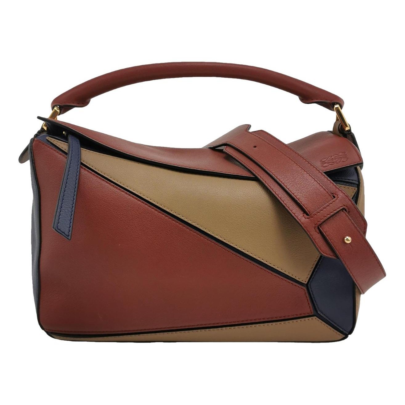 Puzzle leather handbag
