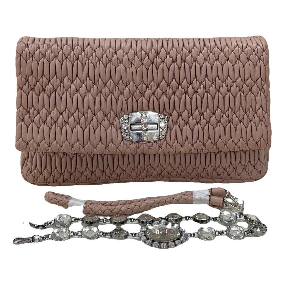 Miu Crystal leather handbag