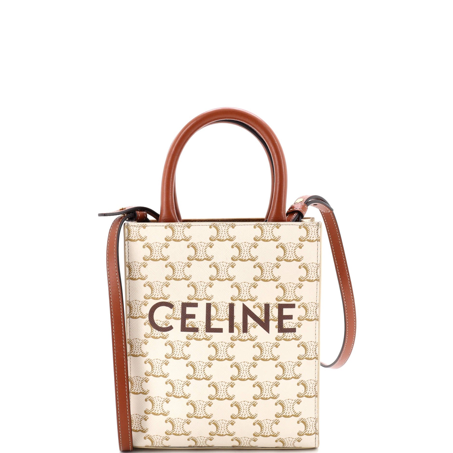 Vertical Cabas Tote Triomphe Coated Canvas Mini