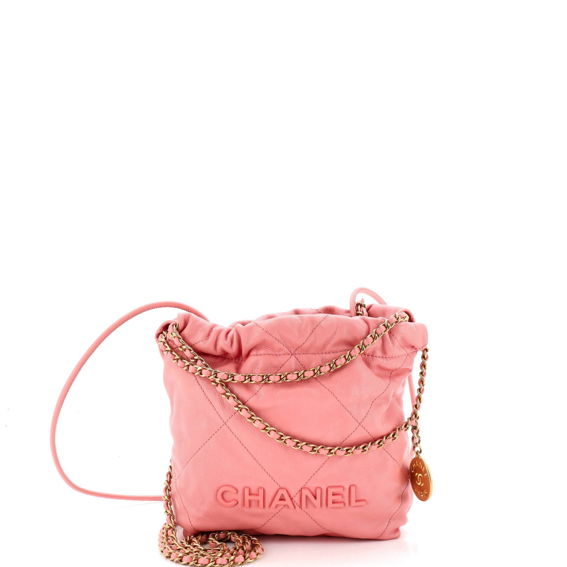 22 Chain Hobo Quilted Caviar Mini
