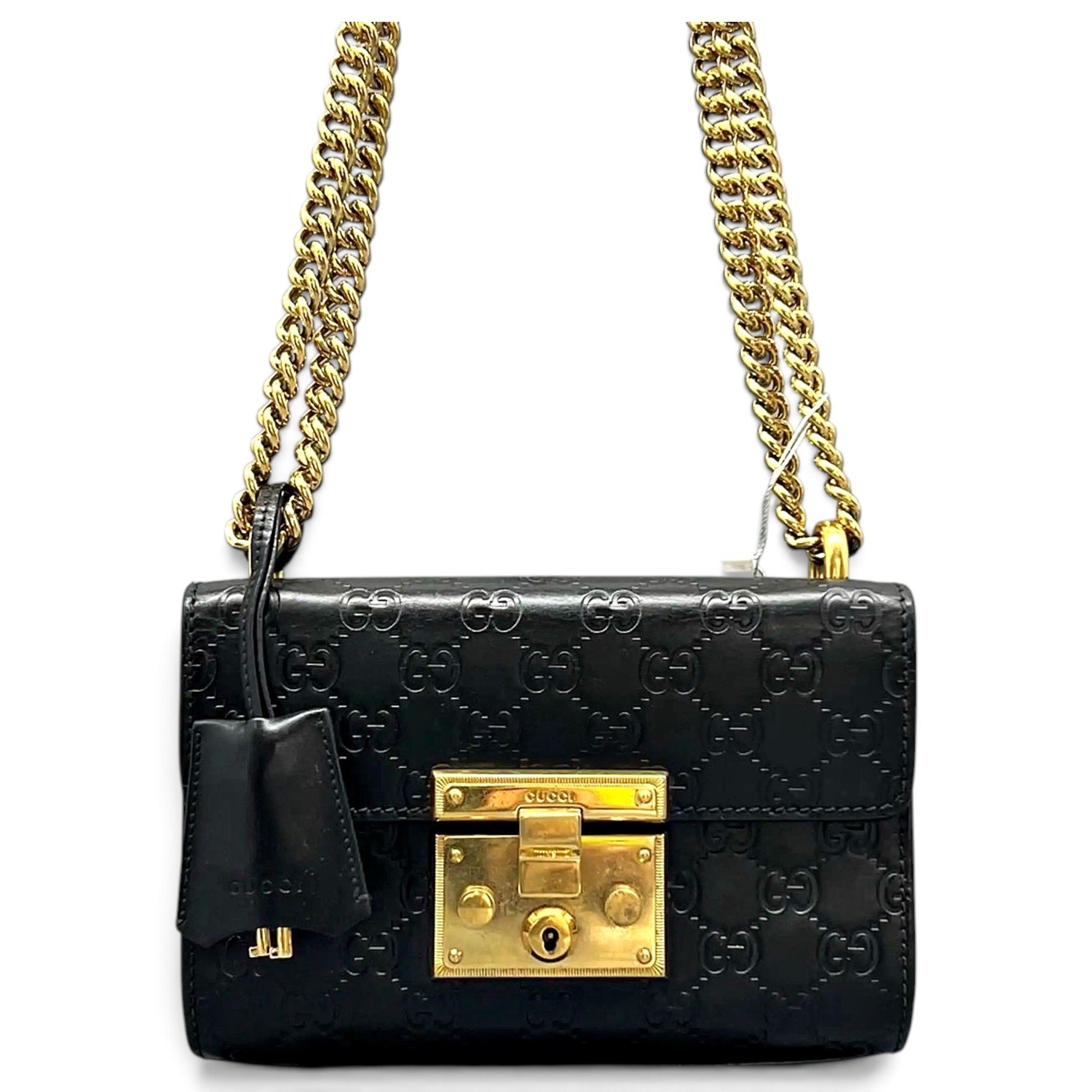 Padlock leather crossbody bag
