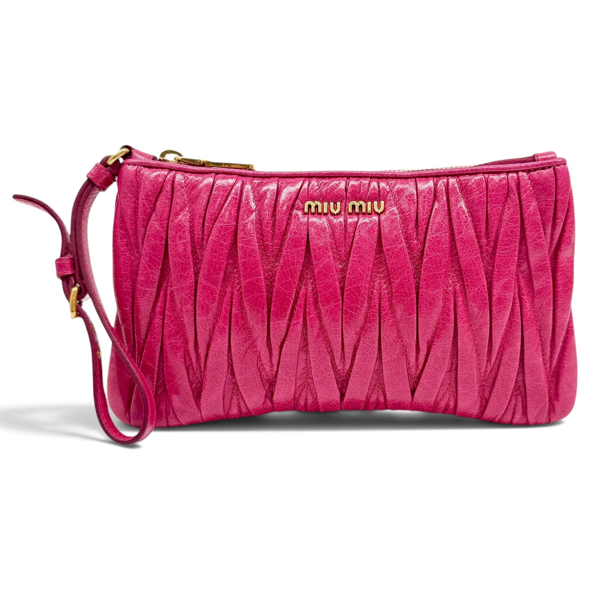 Matelassé leather clutch bag