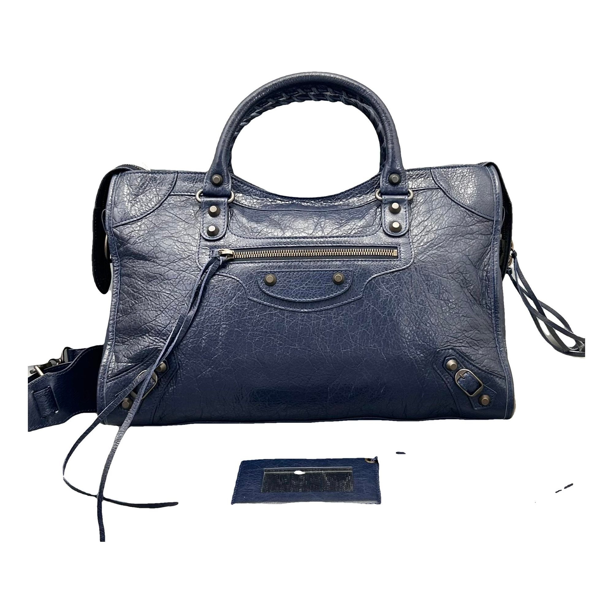 City leather handbag