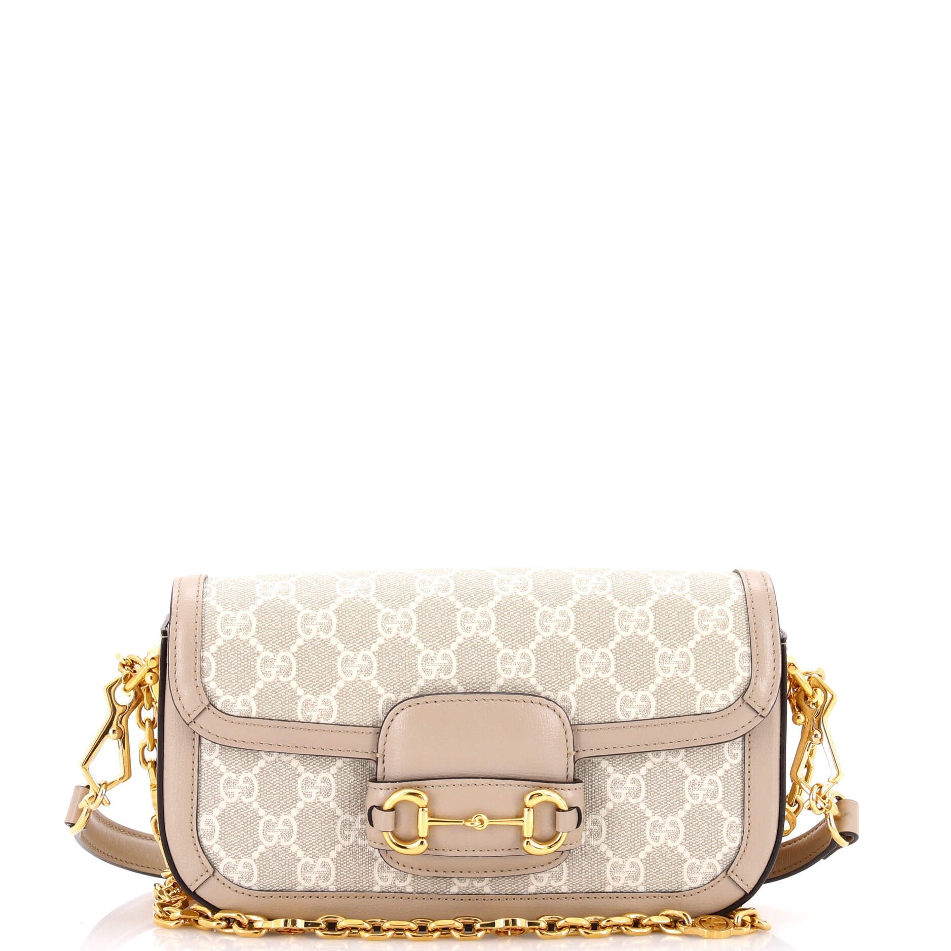 Horsebit 1955 Shoulder Bag GG Coated Canvas with Leather East West