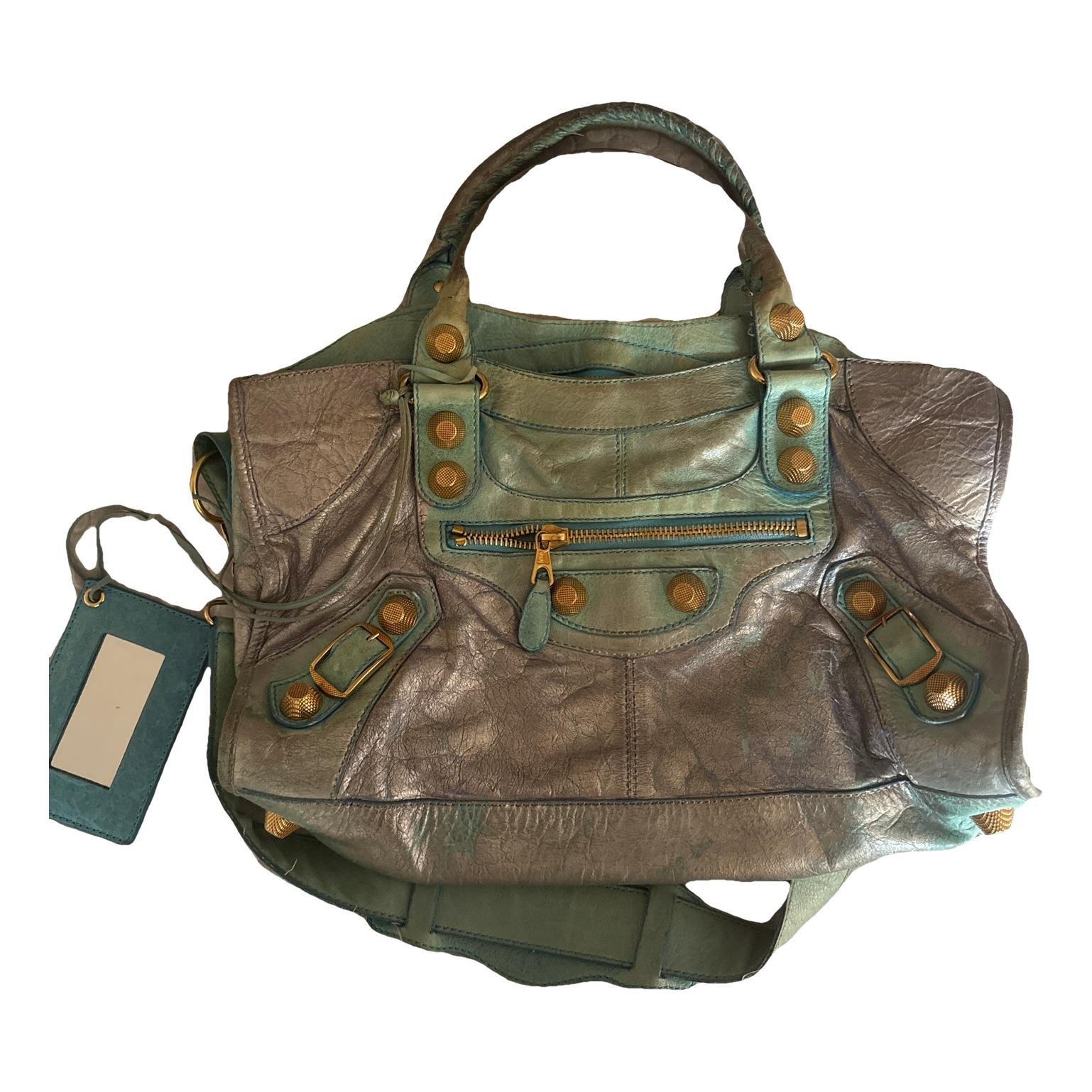 City leather handbag