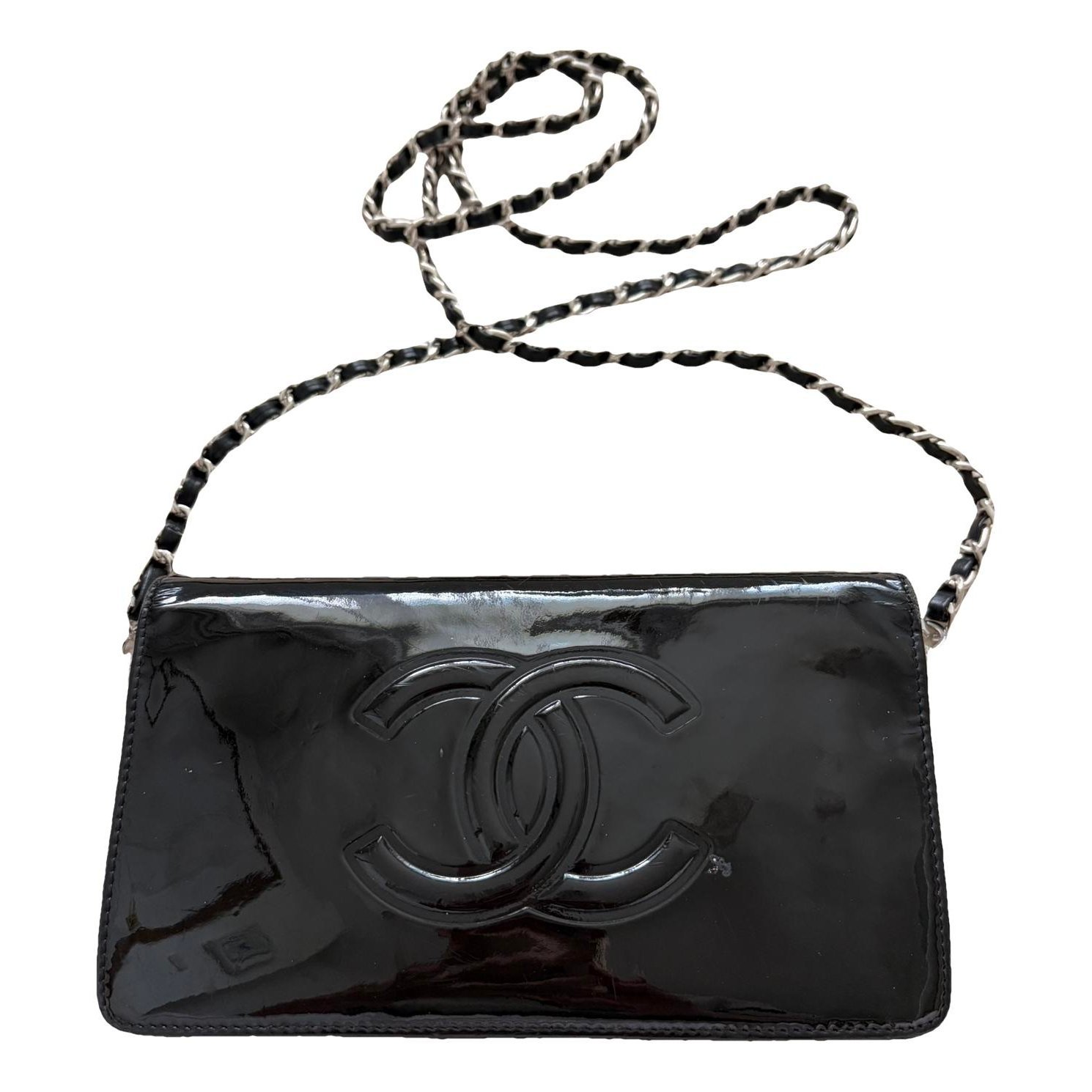Wallet On Chain Double C patent leather crossbody bag