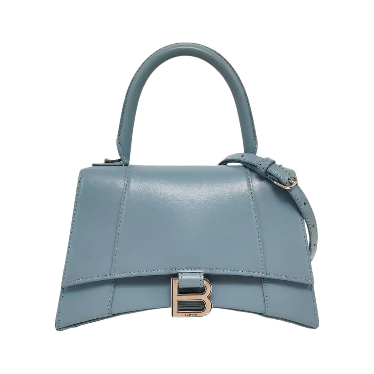 Hourglass leather handbag