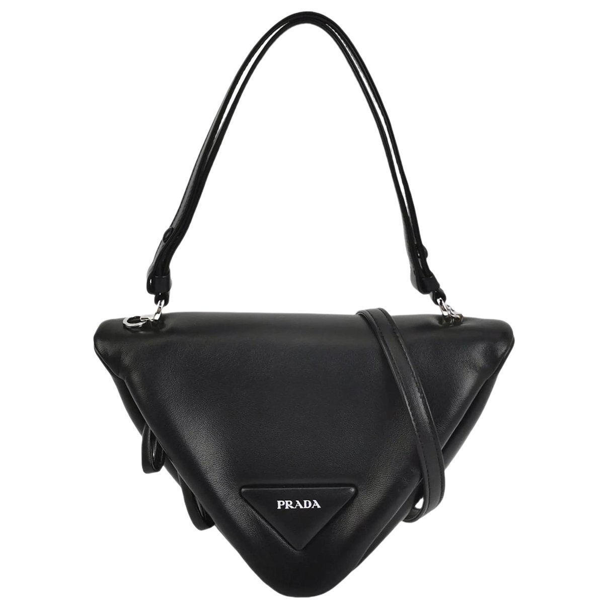 Triangle leather crossbody bag