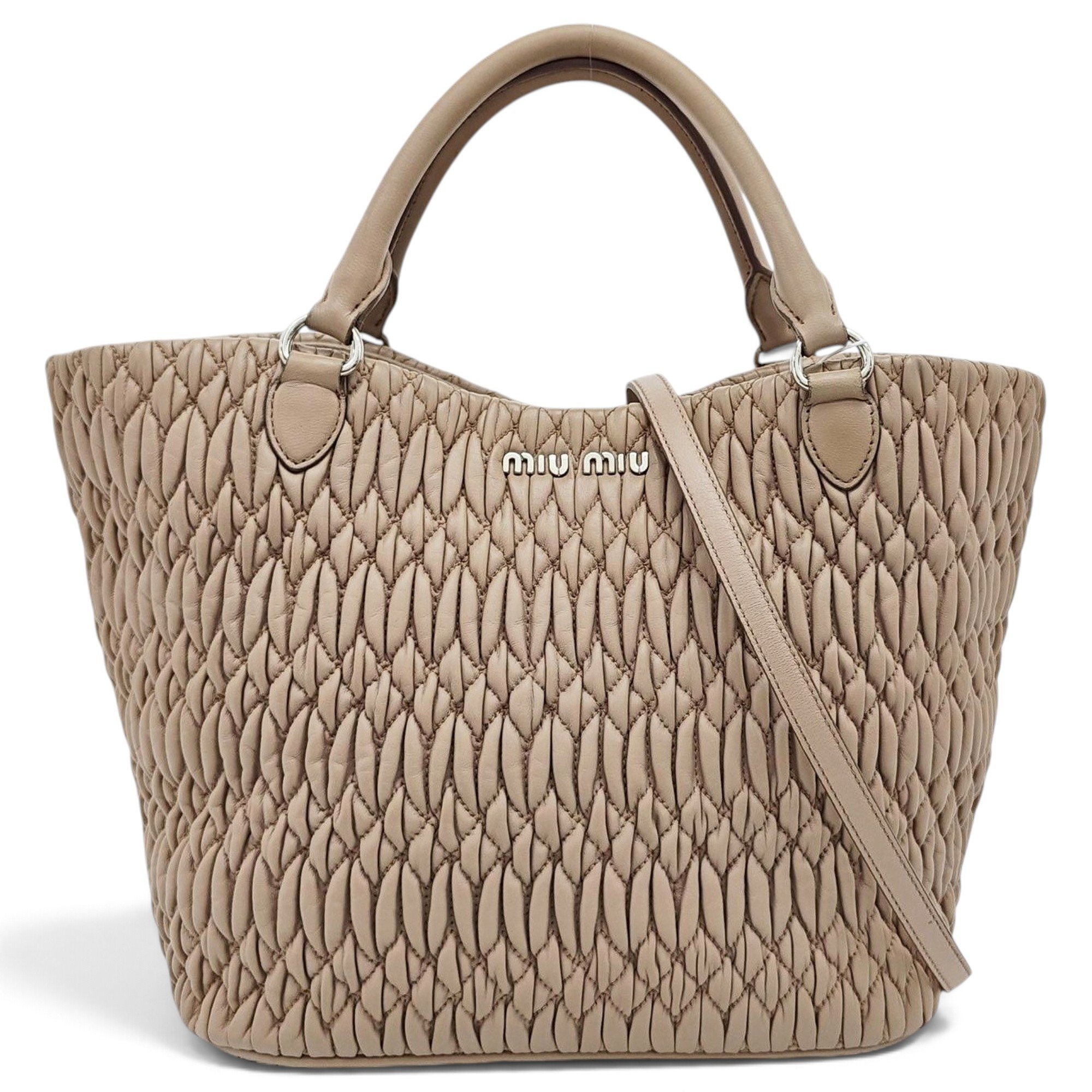 Miu Crystal leather handbag