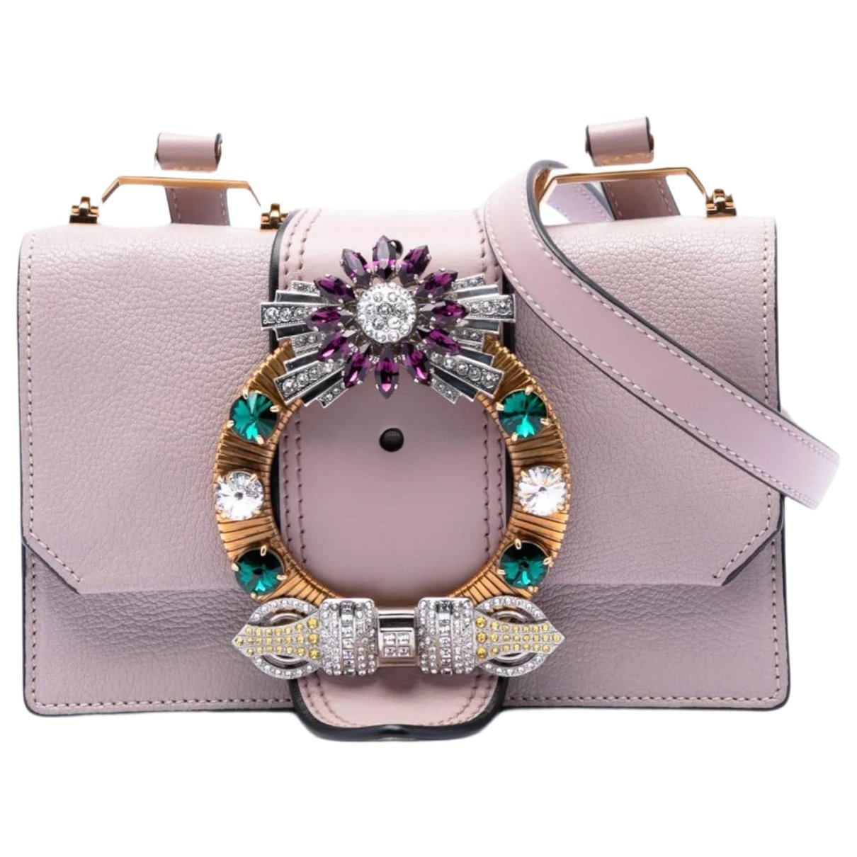 Madras leather crossbody bag