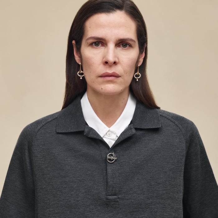 Gris Obscur Polo Shirt Ith Raglan Sleeves