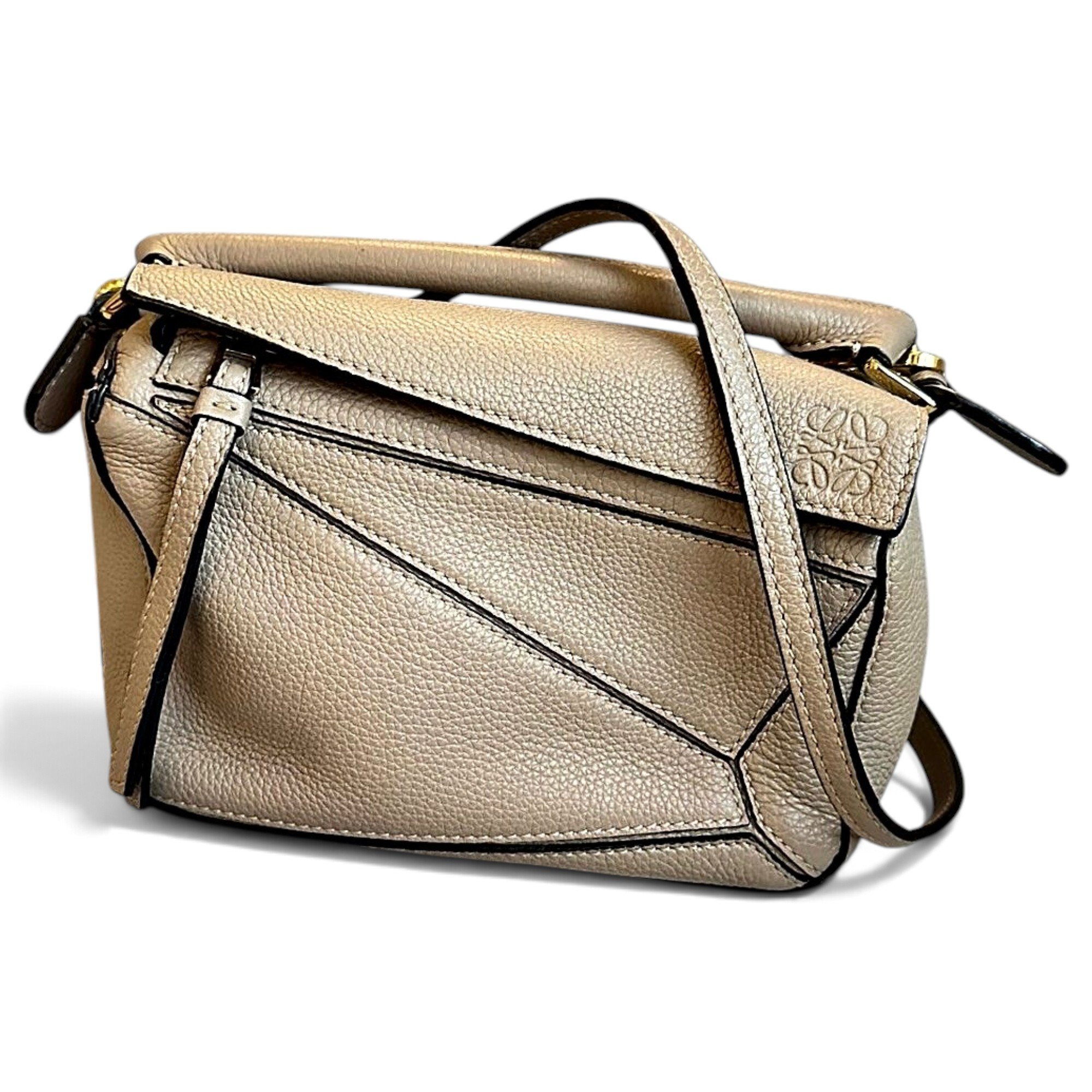 Puzzle leather handbag