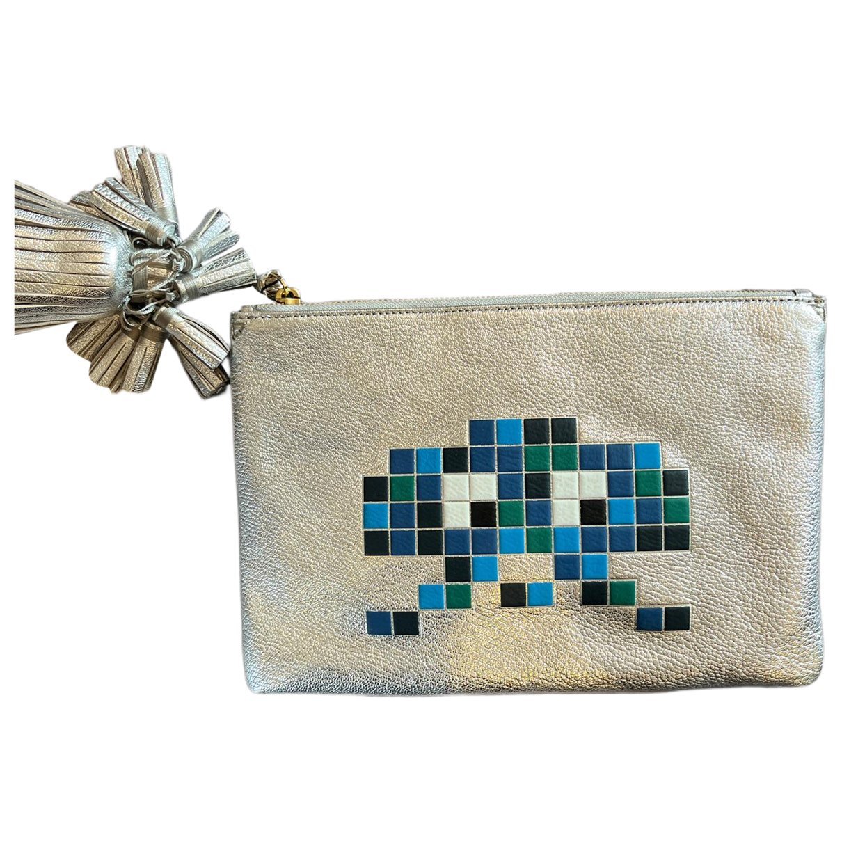 Leather clutch bag
