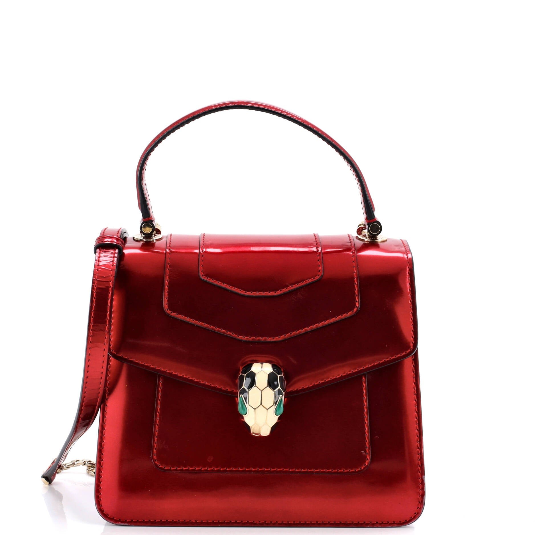 Serpenti Top Handle Bag Patent Small