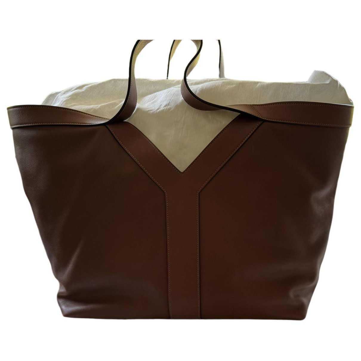 Y leather tote