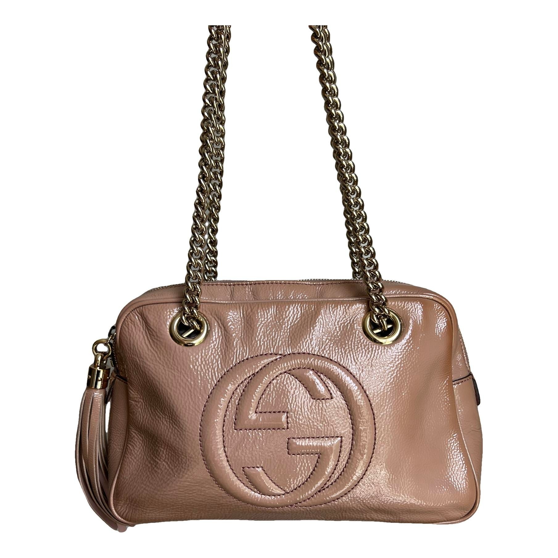 Soho Double Chain patent leather handbag