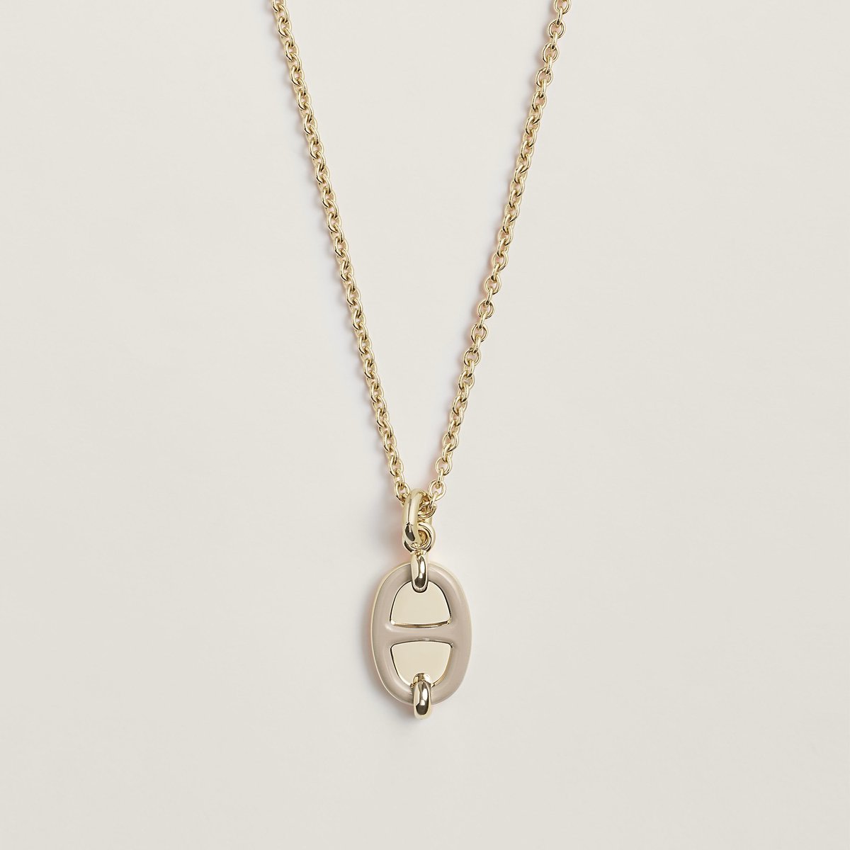 Marron Glacé Mini Maillon Pendant, Small Model