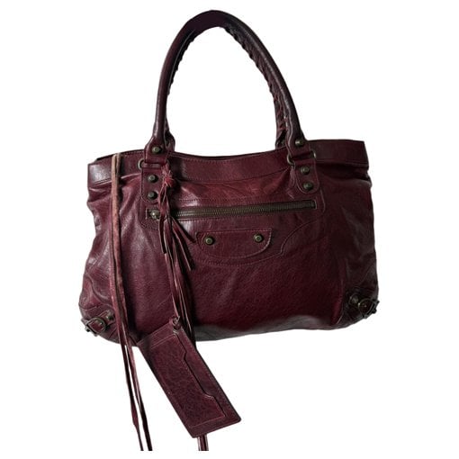 City leather handbag
