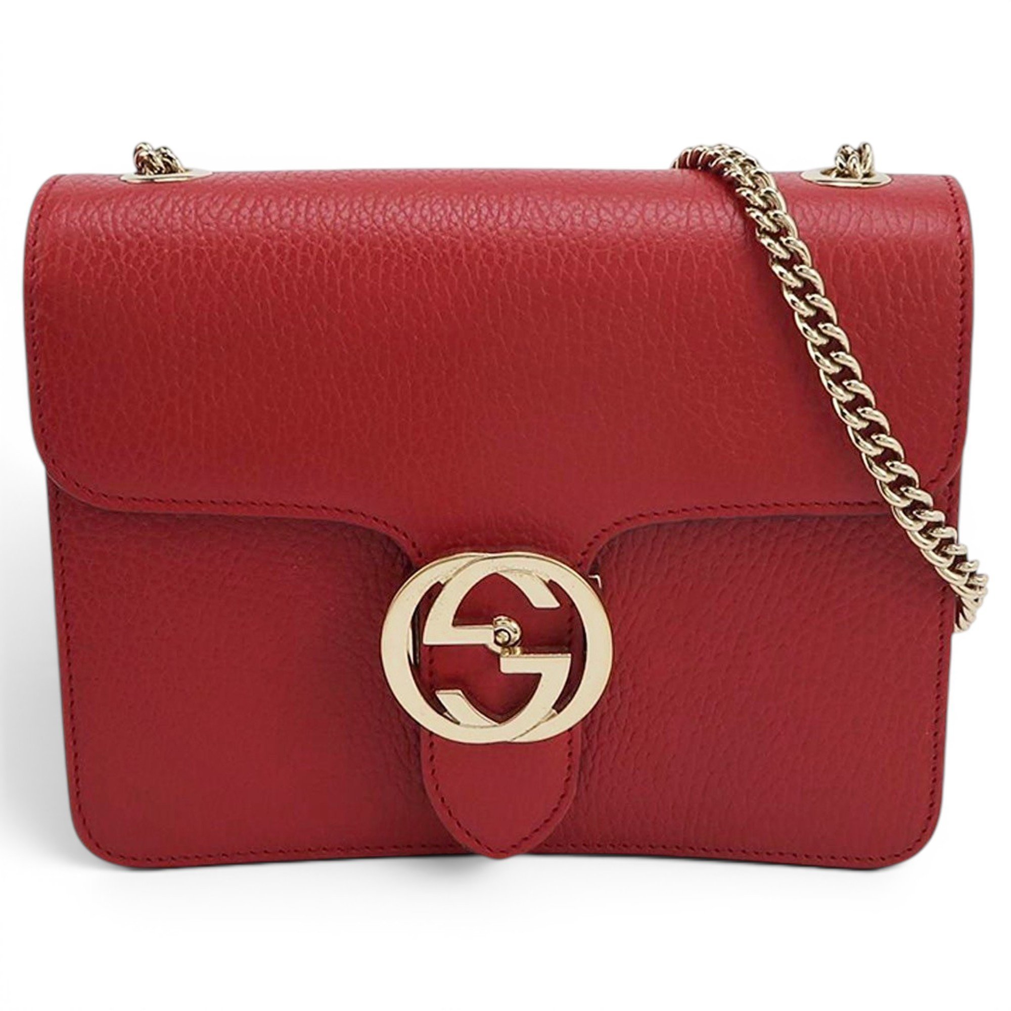 Interlocking leather handbag